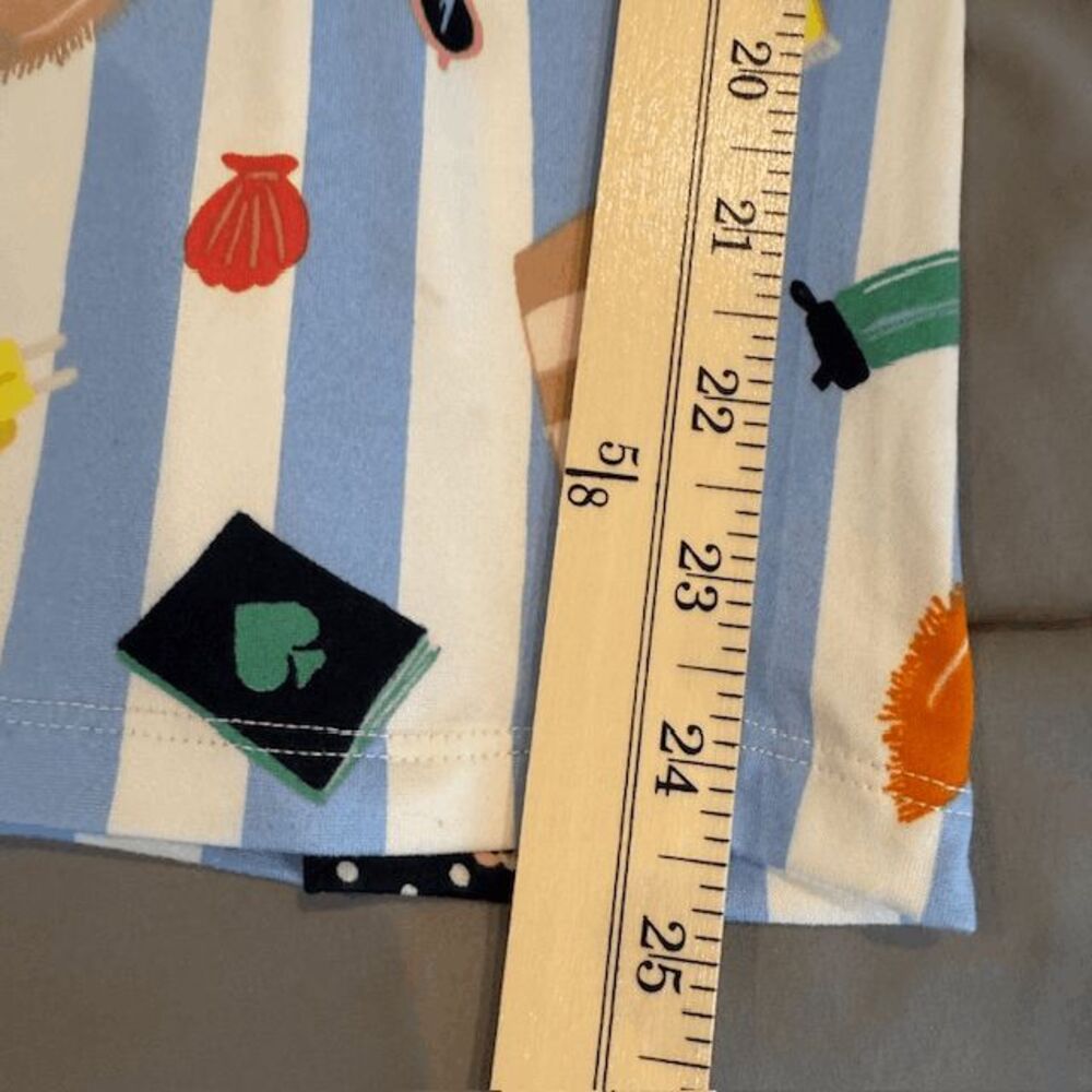 NWT Kate Spade Cabana Print Aqua Stripe Beach Print Pajama Set Size Large - Picture 11 of 13